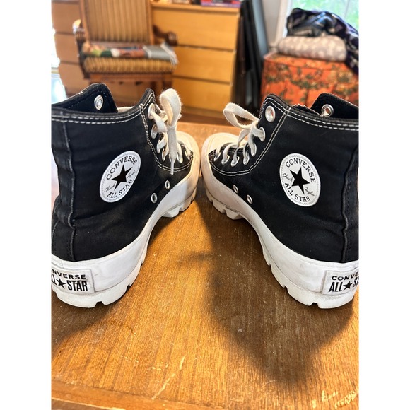 Converse Chuck Taylor All Star Lugged High Top  Black White Womens size 6 - Picture 4 of 6